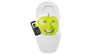 Burping Apple on Toilet meme card, common rarity