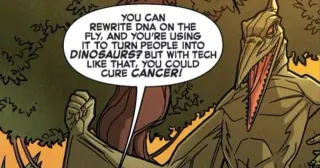 Carte meme « But I Don’t Want To Cure Cancer. I Want To Turn People Into Dinosaurs », rareté commune