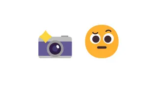 Carte meme Camera and Raised Eyebrow Emoji, rareté commune