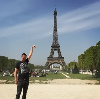 Can Someone Photoshop The Eiffel Tower Under My Finger? meme card, rare rarity