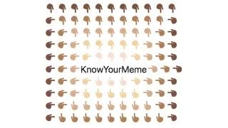 Cascading Pointing Hand Emoji Copypasta meme card, common rarity