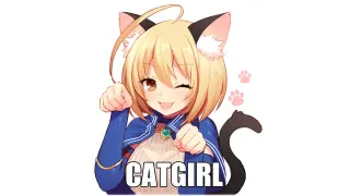 Cat Girl meme card, rare rarity
