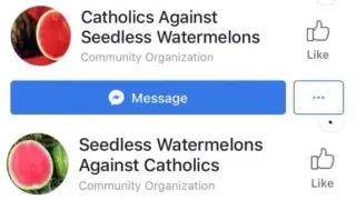 Catholics vs. Seedless Watermelons meme card, rare rarity