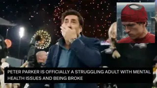 Celebrating Peter Parker Broke, Miserable and Suffering meme card, common rarity