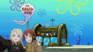 Characters at the Krusty Krab meme card, common rarity