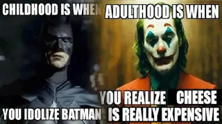 Carte meme Childhood Is When You Idolize Batman, rareté commune