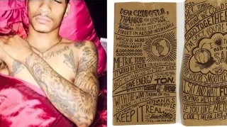 Chipotle Bag Tattoos meme card, common rarity