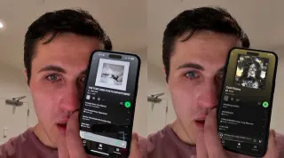 Chris Olsen Holding Up Spotify Crying meme card, common rarity