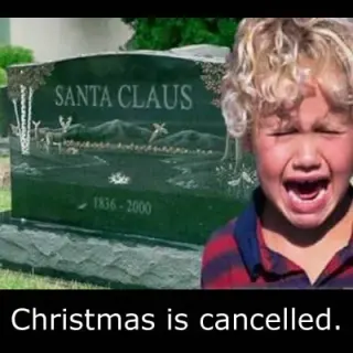 Christmas Cancellation Announcement meme card, rare rarity