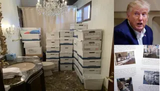 Classified Documents Stored In Mar-A-Lago Bathroom meme card, common rarity