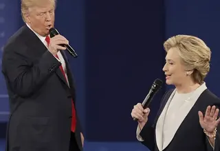 Clinton/Trump Duet meme card, common rarity