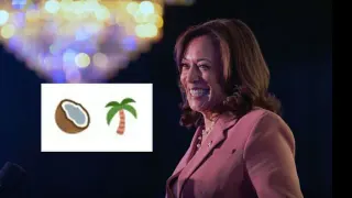 🥥🌴 / Coconut and Palm Tree Emoji (Kamala Harris) meme card, common rarity