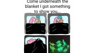 Come Underneath The Blanket meme card, common rarity