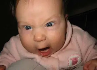 Crazy Mean Baby meme card, rare rarity