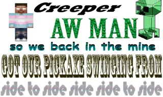 Creeper, Aw Man Discord Game meme card, rare rarity