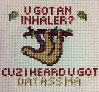 Cross-Stitch Art meme card, common rarity