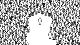 Crowd Stepping Back From a Man meme card, common rarity