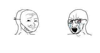 Crying Wojak meme card, rare rarity