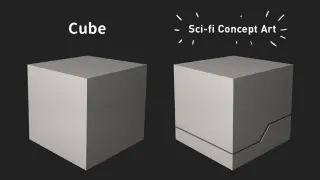Carte meme Cube vs. Sci-Fi Concept Art, rareté commune