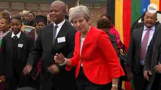 Dancing Theresa May meme card, common rarity