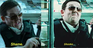 Danny Butterman's "Shame" meme card, common rarity
