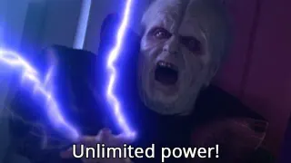 Darth Sidious Unlimited Power meme card, rare rarity