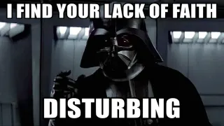 "I Find Your Lack of Faith Disturbing" meme card, epic rarity