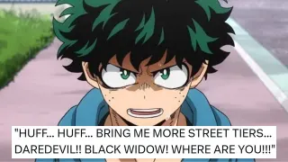 Deku Fighting Street Tiers (Spider-Man vs. Deku Death Battle) meme card, common rarity