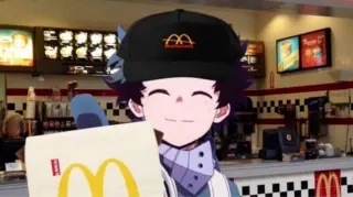 Deku Working at McDonald's meme card, common rarity