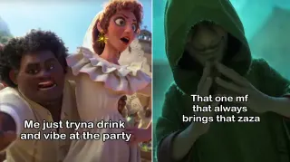 Devious Bruno / Hoes On Me Left and Right meme card, common rarity