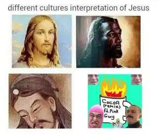 Different Cultures' Interpretations of Jesus meme card, common rarity