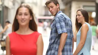 Distracted Boyfriend meme card, rare rarity