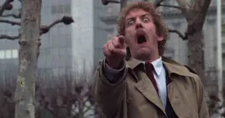 Donald Sutherland Screaming and Pointing meme card, common rarity