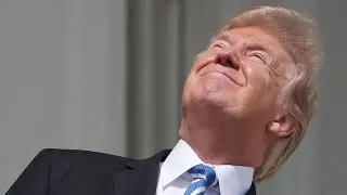 Donald Trump Staring at the Eclipse meme card, common rarity