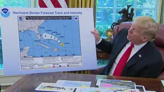Donald Trump's Hurricane Dorian Map Sharpie Edit meme card, common rarity