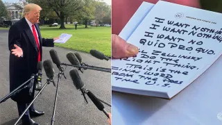 Donald Trump's "I Want Nothing" Note meme card, common rarity