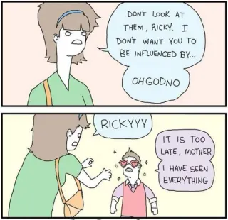 Don't Look at Them Ricky! meme card, epic rarity