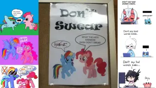 Don't Say Bad Words Rainbow Dash meme card, common rarity