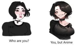 Doomer Girl vs. Anime Doomer Girl meme card, common rarity