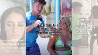 Double It And Give It To The Next Person meme card, rare rarity