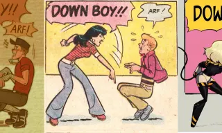 "Down Boy!!" "Arf!" meme card, common rarity