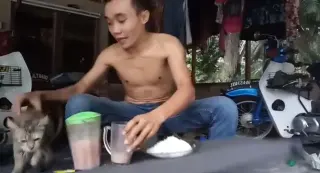 Drinking Ice Milo meme card, common rarity