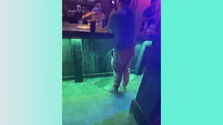 Drunk Guy Pissing at Bar meme card, common rarity