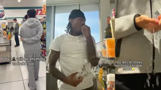 Duke Dennis Eating Grapes / 🥷's Will Do Anything To Look Cool meme card, common rarity