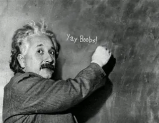 Einstein Blackboard meme card, common rarity