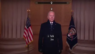 Carte meme Elder Scrolls NPC Joe Biden, rareté commune