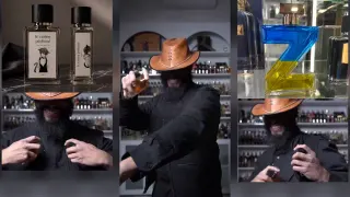 Elegance Emiratie Cowboy Perfume Overspray meme card, common rarity