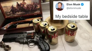 Elon Musk's "My Bedside Table" Tweet meme card, common rarity