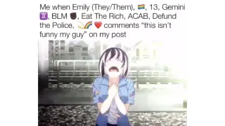Emily BLM ACAB Is Typing meme card, common rarity
