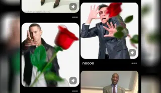 Eminem Throwing Rose Redraws meme card, common rarity
